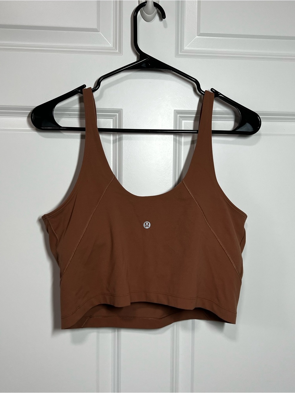Lululemon Light Brown Crop Top Sports Bra Tank Shirt Size 12